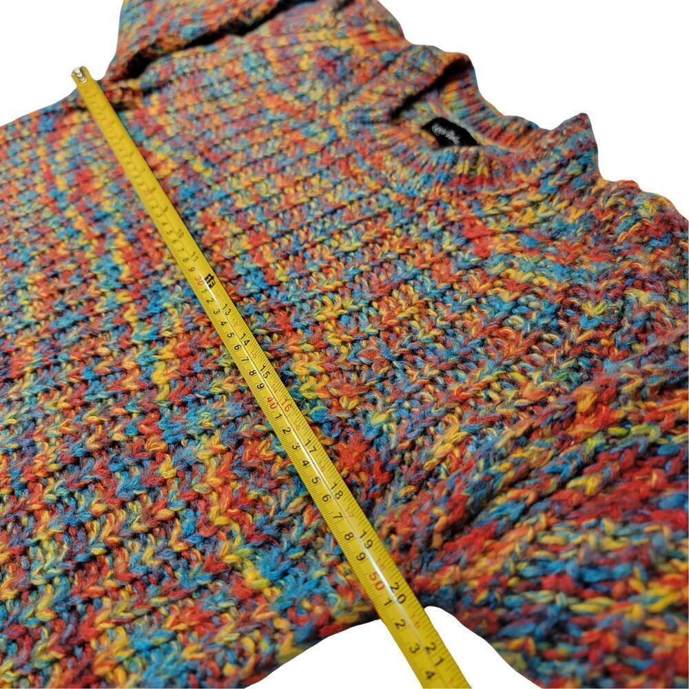 LEA & VIOLA Rainbow Puff Sleeve Sweater Womens L Beautiful Eclectic Winter Style - Picture 10 of 12